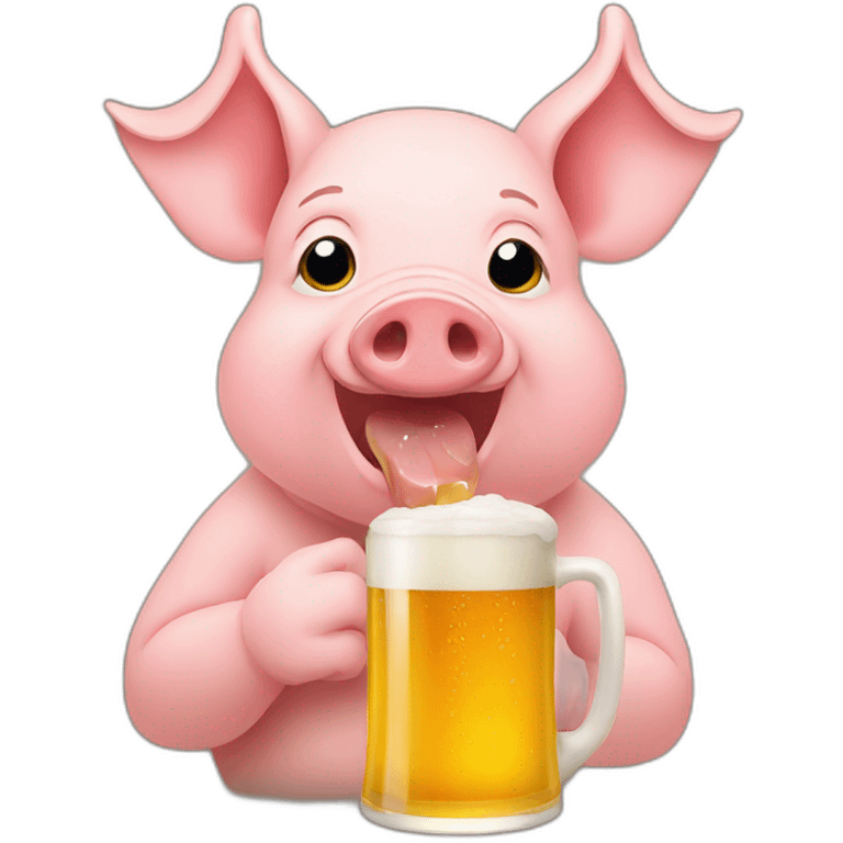 Pig drinking beer  emoji