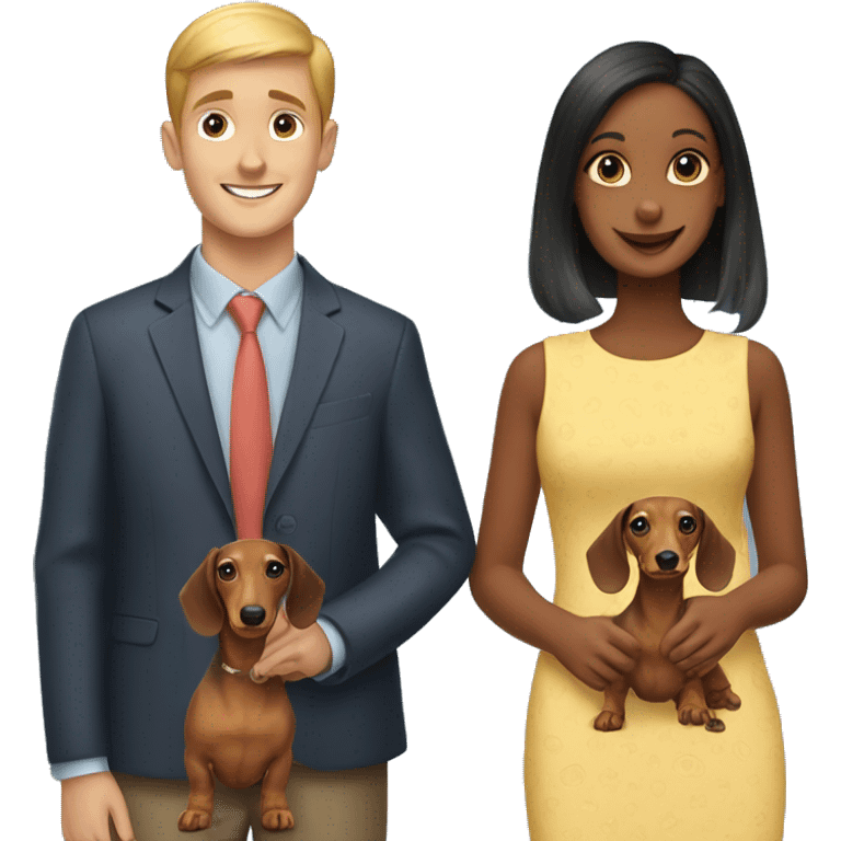 Boy and girl dachshund emoji