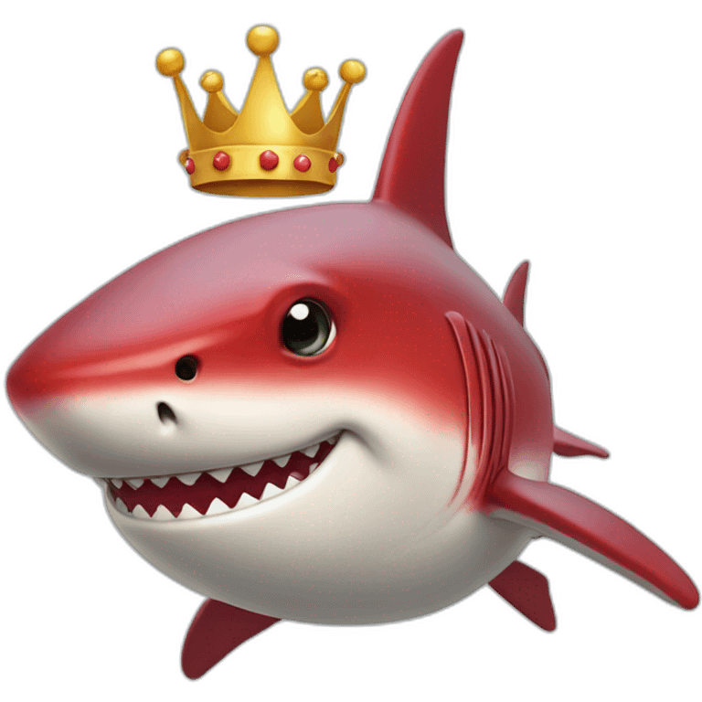 Red shark with a crown emoji