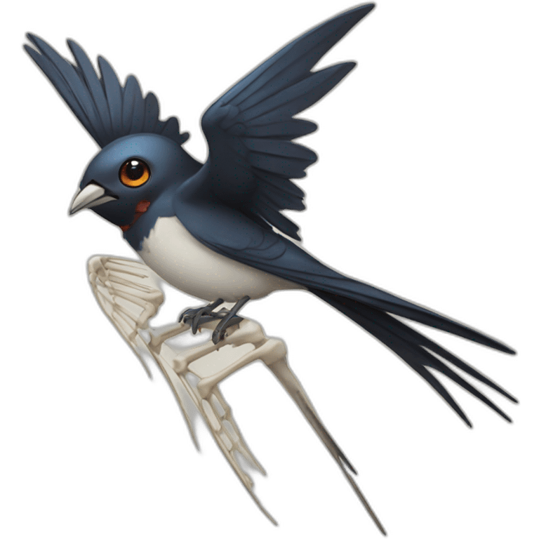 a swallow with skeleton wings emoji