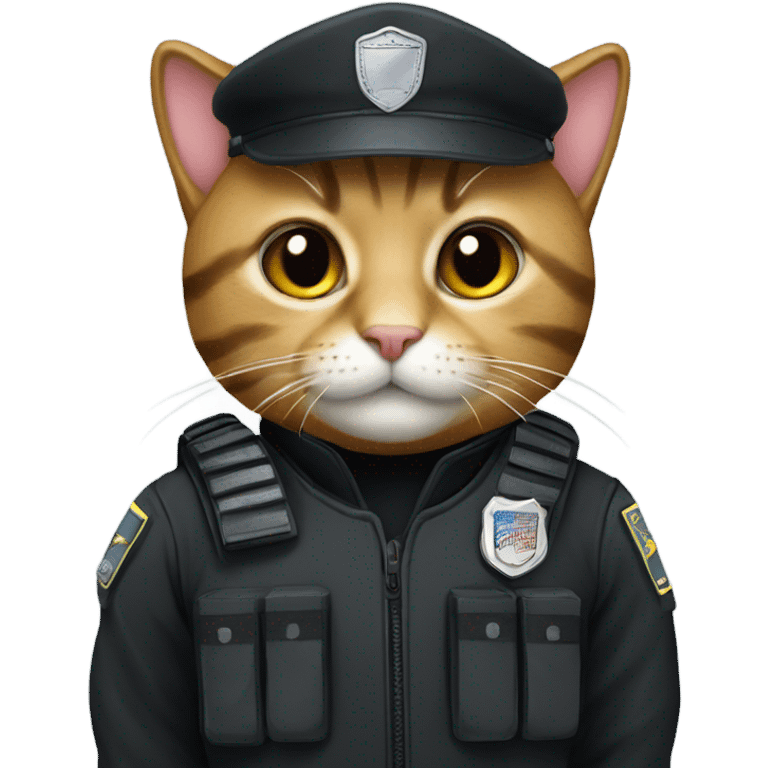 A cat wearing swat uniform emoji