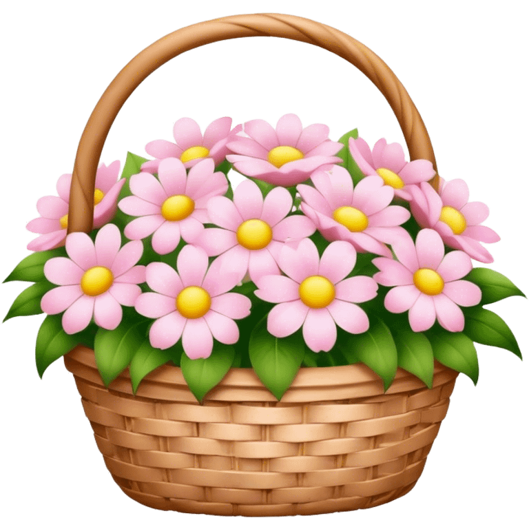 basket of light pink flowers emoji