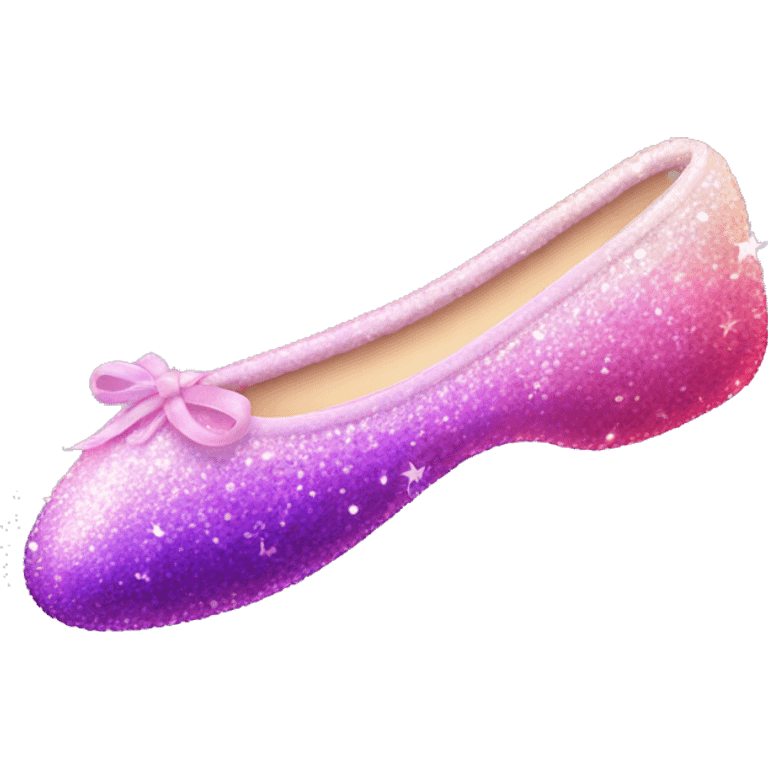 Sparkling ombré pink purple ballet slippers emoji