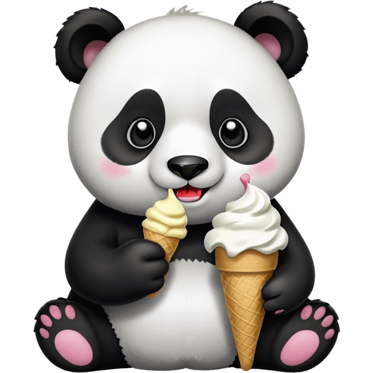 Panda eating ice cream emoji