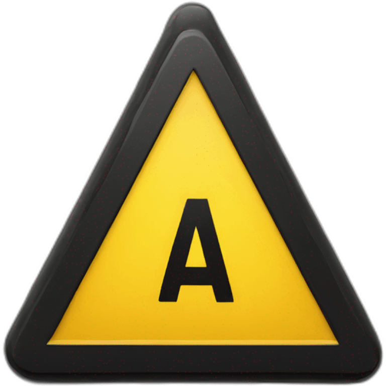 yellow triangular sign sign with black exclamation mark at an angle view emoji