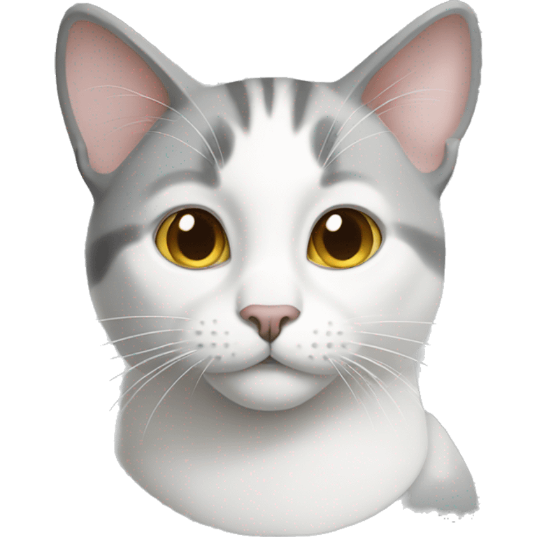 white and grey cat emoji