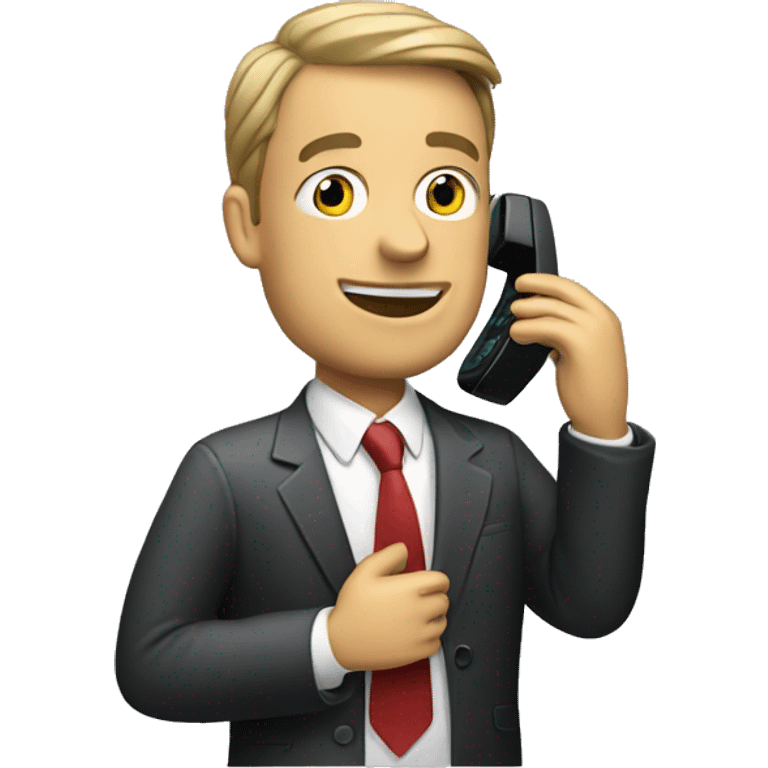 businessman talking on his cell phone emoji