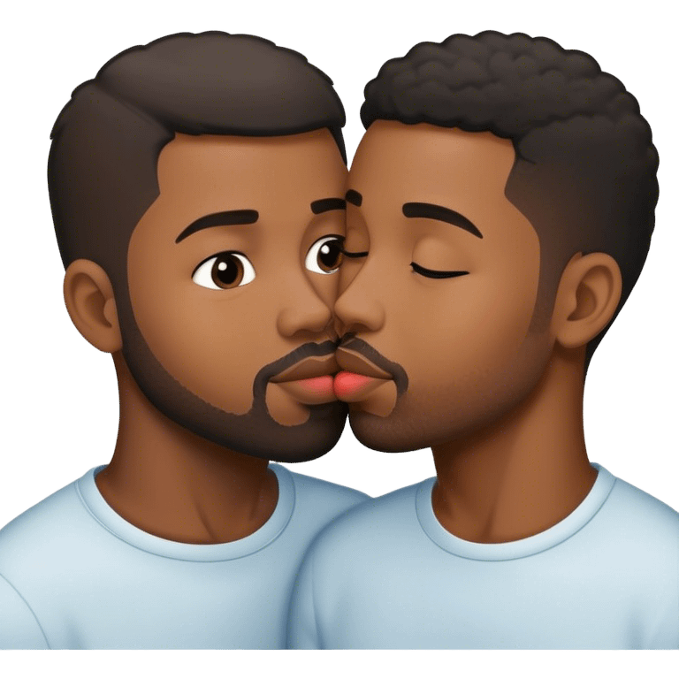 2 black dudes kissing  emoji