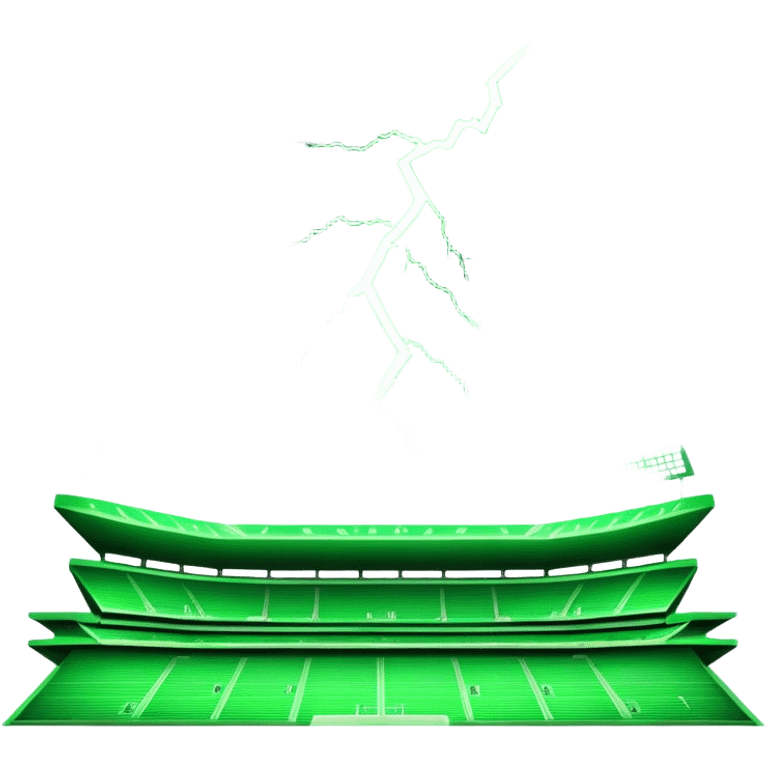 Cinematic realistic 3d neon green lightning above the stadium emoji