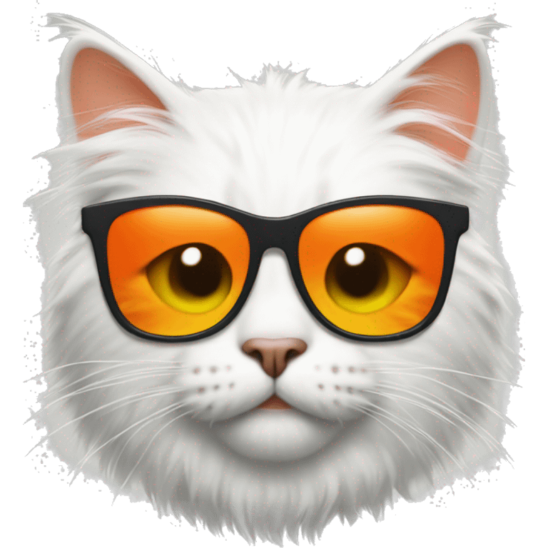 cat with white fur with orange spots with sunglasses emoji