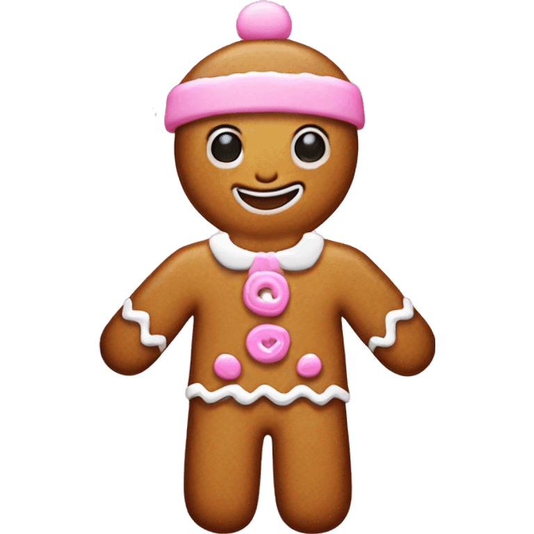 Gingerbread man pink emoji