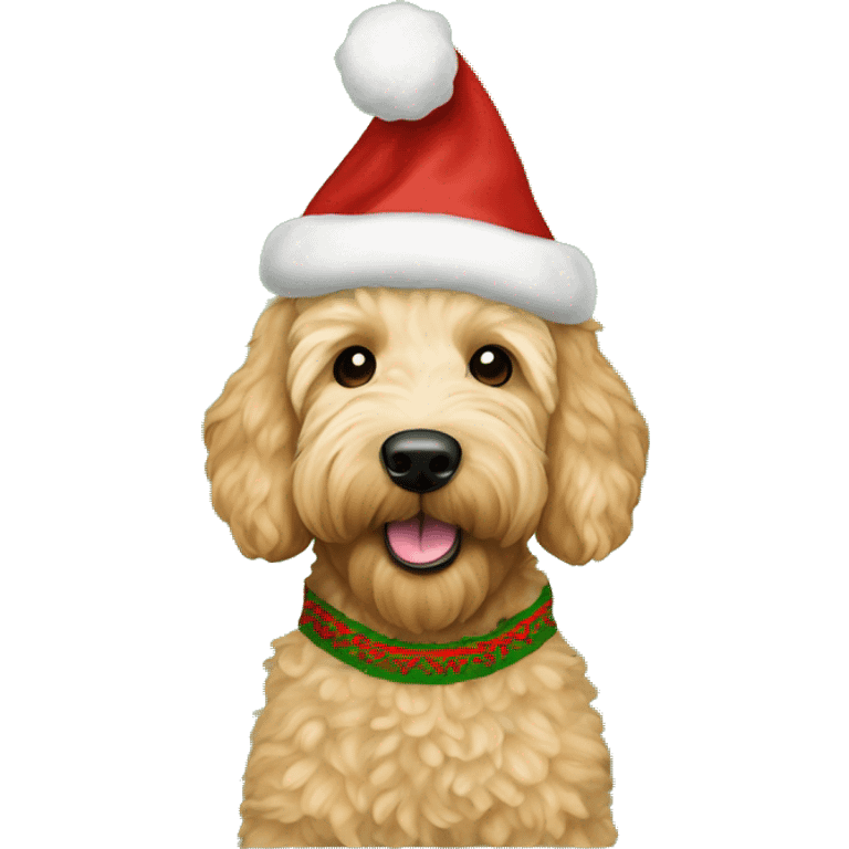 goldendoodle Santa's Elf Christmas sweater emoji