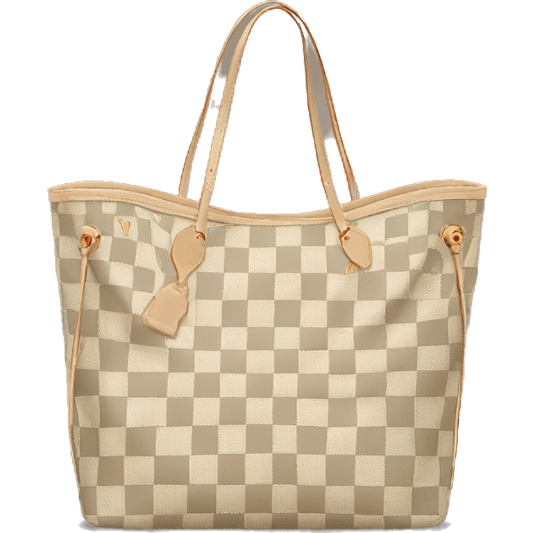 beige checkered louis vuitton tote emoji