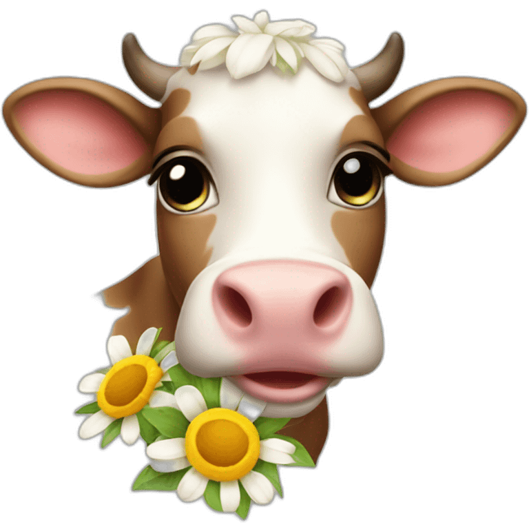 cute-cow-flowers emoji