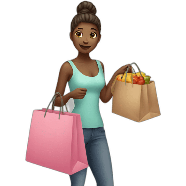 Girl with shopping bag emoji