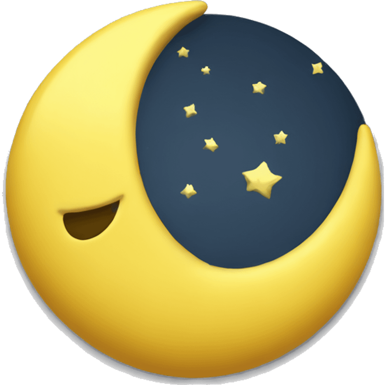 3d yellow crest Moon emoji