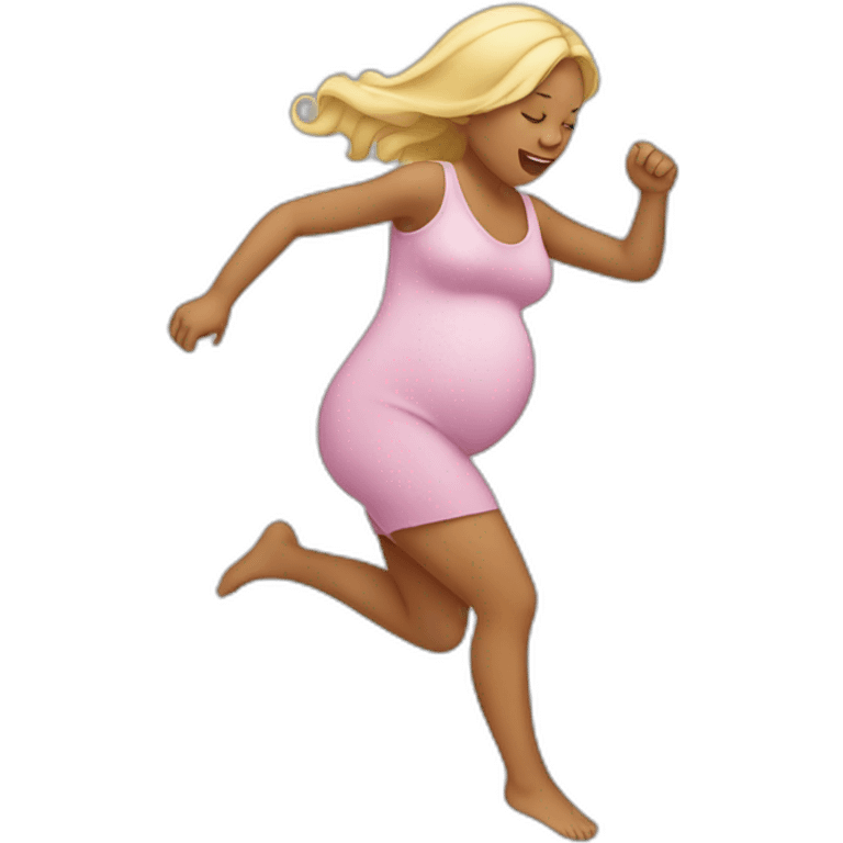 pregnant lady baby kicking emoji