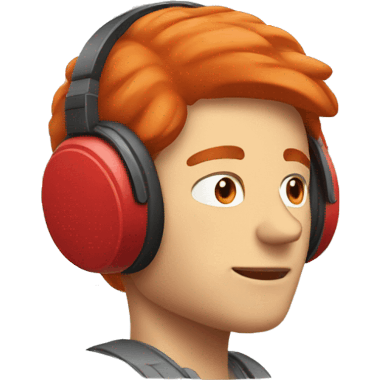 white red head guy listening to music headphones emoji