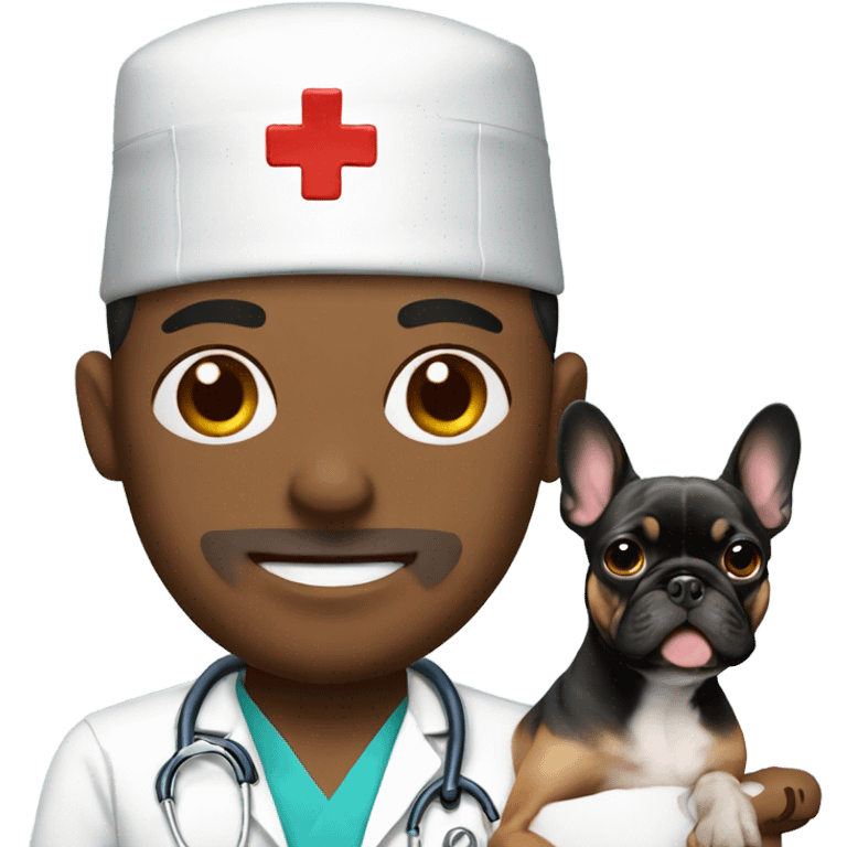 Male nurse with a frenchie emoji