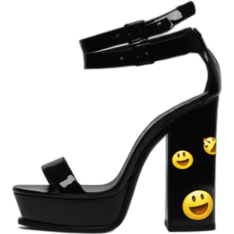 Ysl TRIBUTE PLATFORM SANDAL black PATENT LEATHER emoji