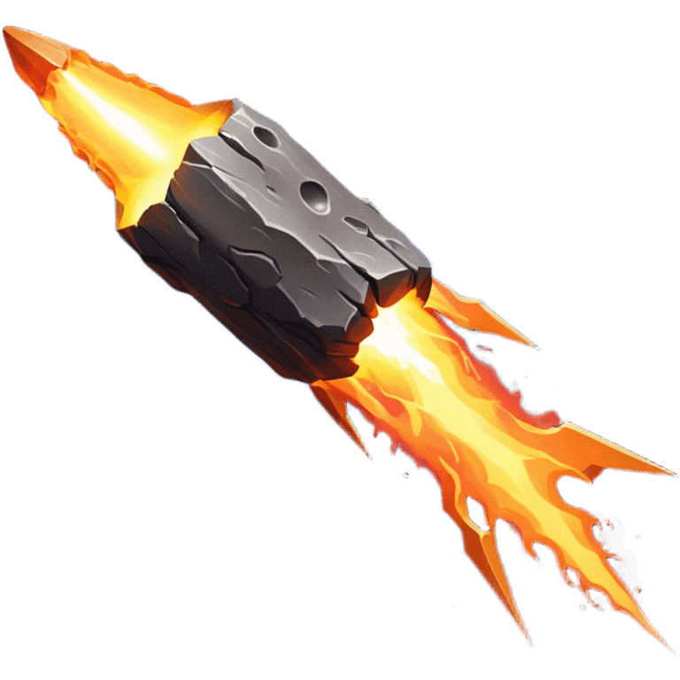  Cinematic Realistic Meteor – A fiery, blazing rock streaking through space, leaving behind a bright, dynamic trail of superheated plasma. Its rocky surface glows intensely as it hurtles toward an unknown destination. emoji