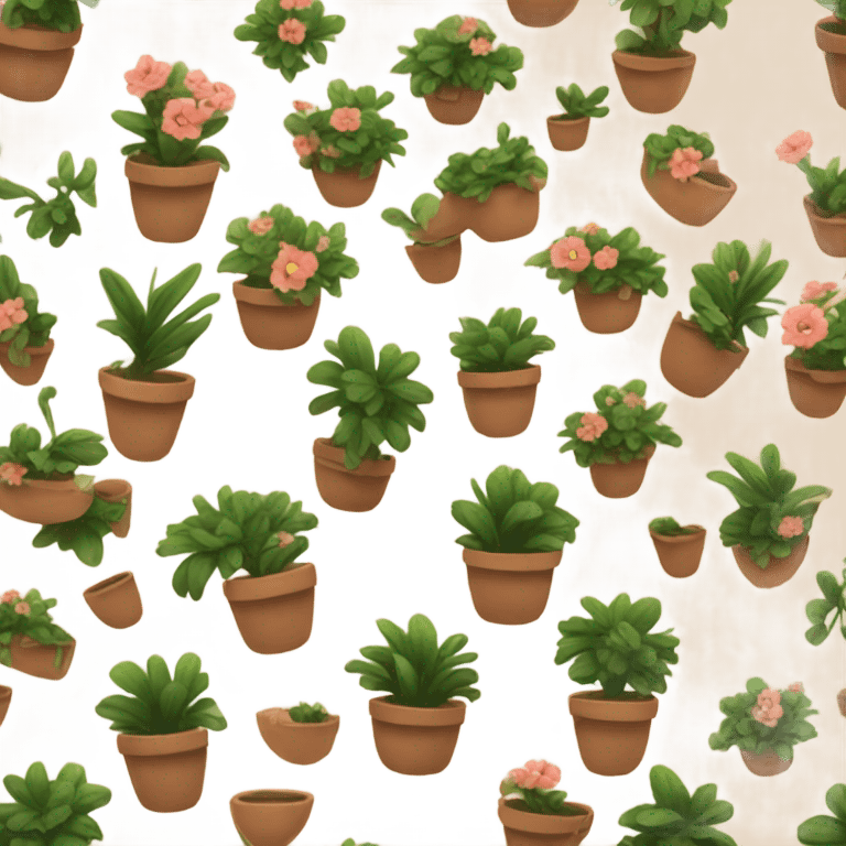 one flower pots emoji