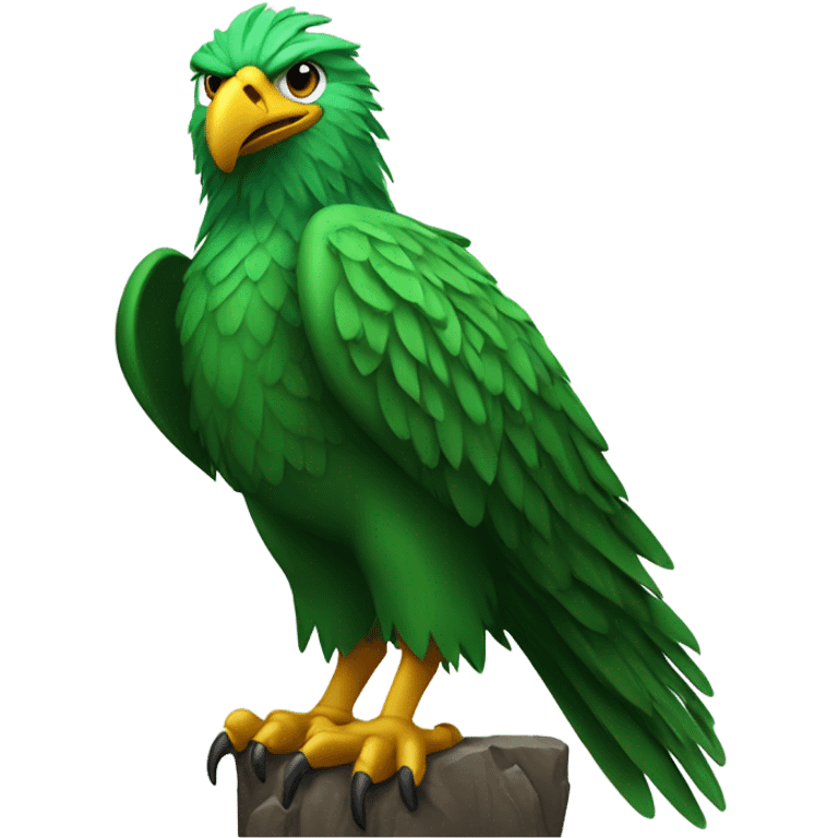 Green eagle cawing emoji