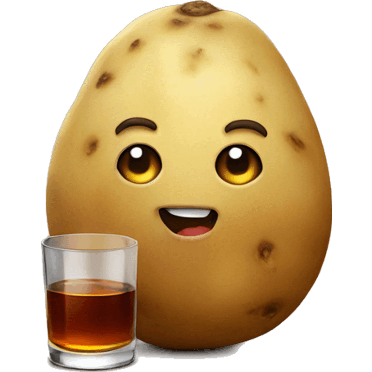 Potato holding whiskey emoji