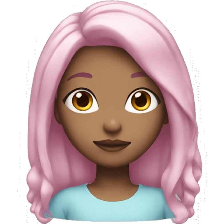 girl with pastel pink and blue hair emoji