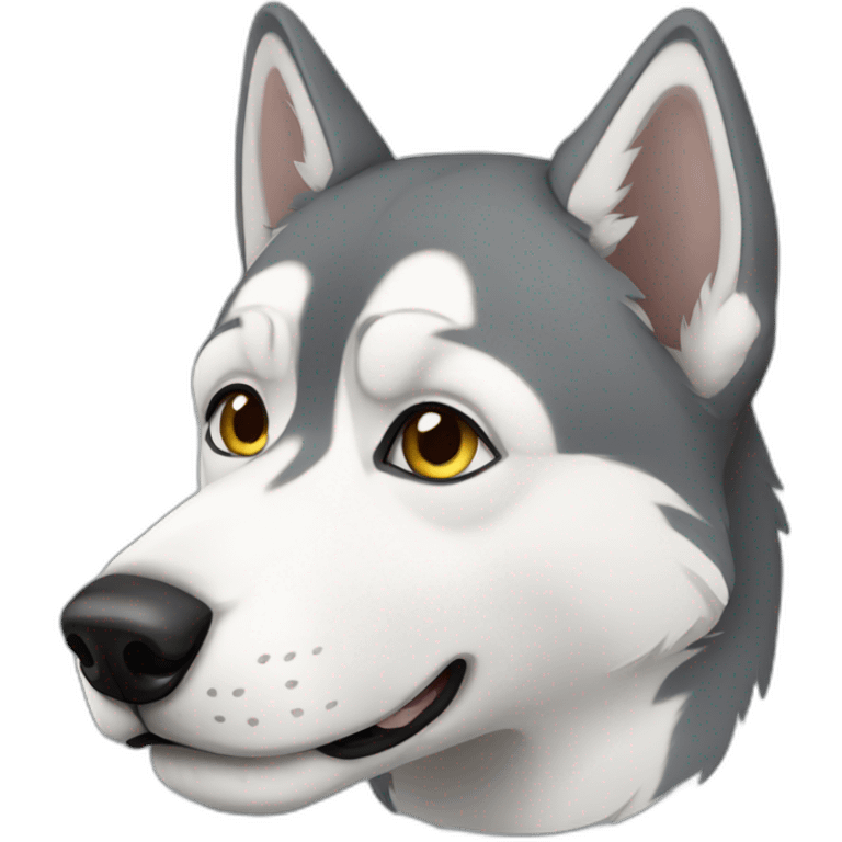 gray husky emoji