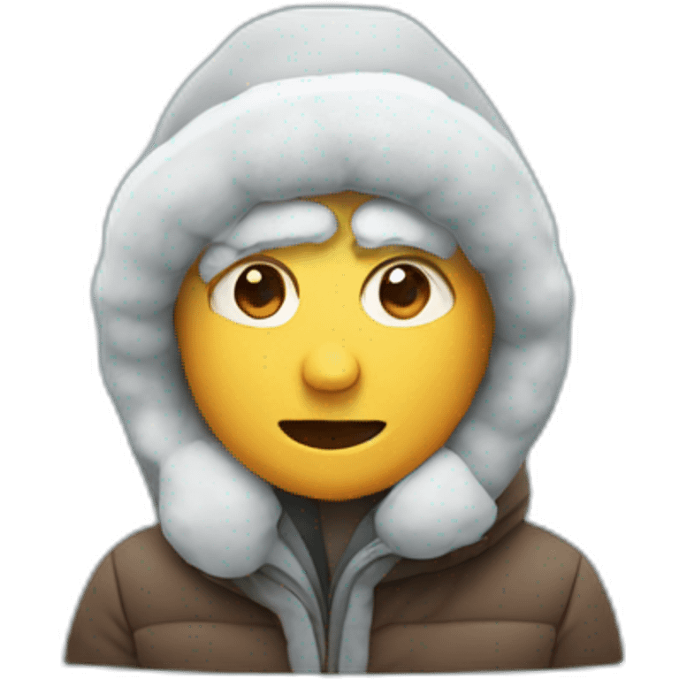 person who is cold with snow  emoji