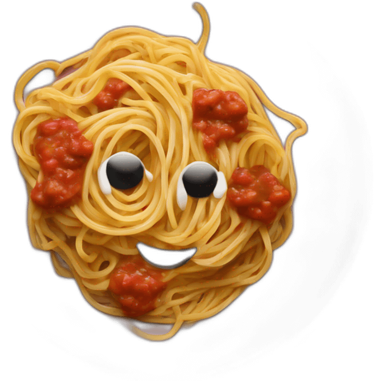 Spaghetti and sauce on black heart shaped plate emoji