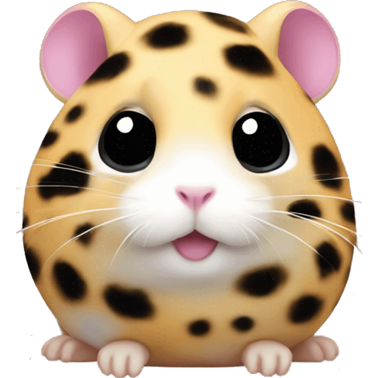 Rainbow hamster blob with black leopard print emoji