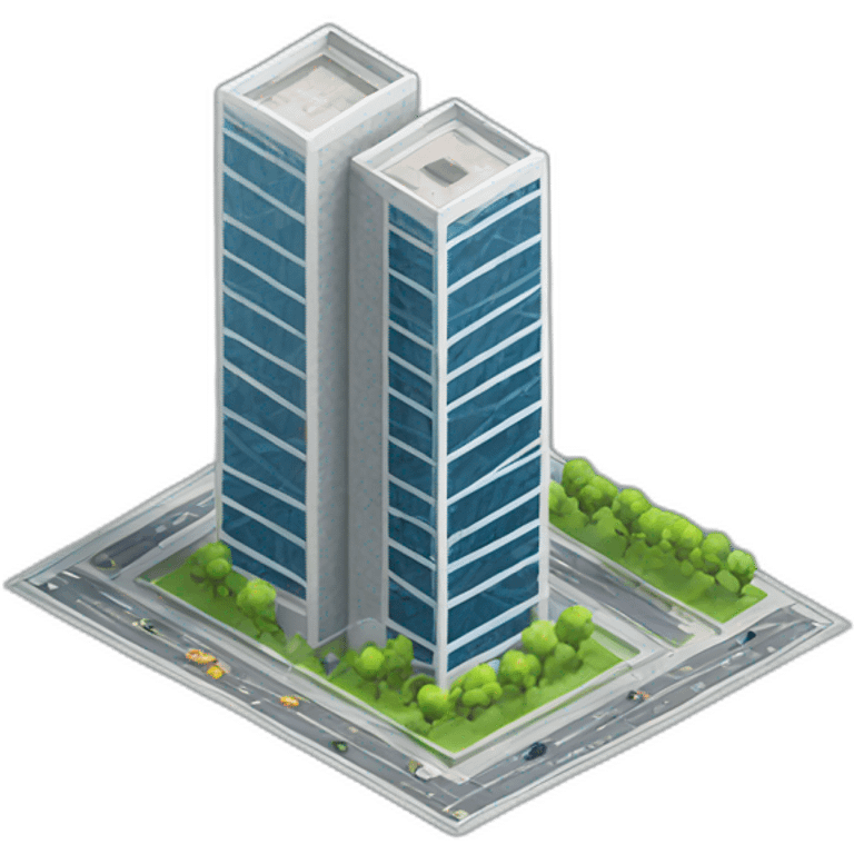 skyscraper isometric emoji