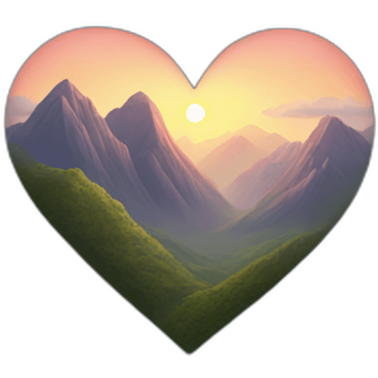 Heart in mountain emoji