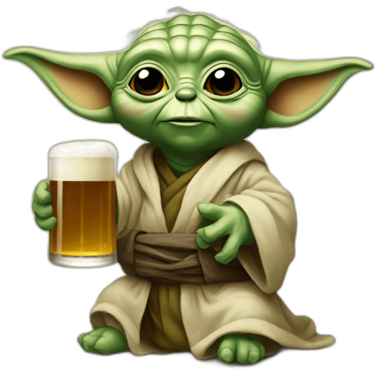 Yoda avec une biere emoji