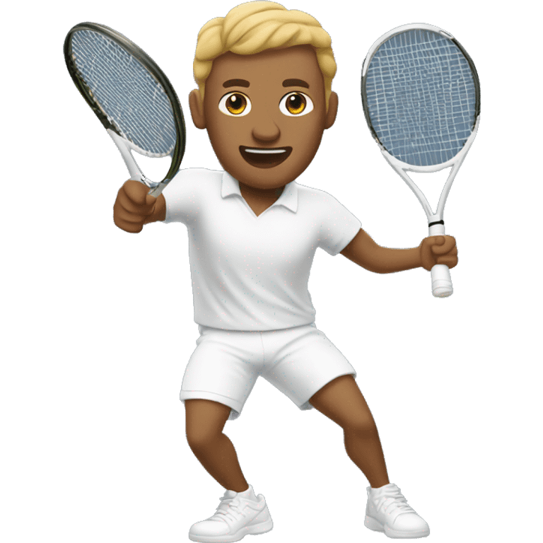 Dynamic Tennis player white man emoji