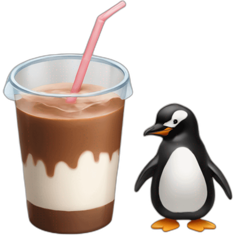 penguin drinking chocolate milk emoji