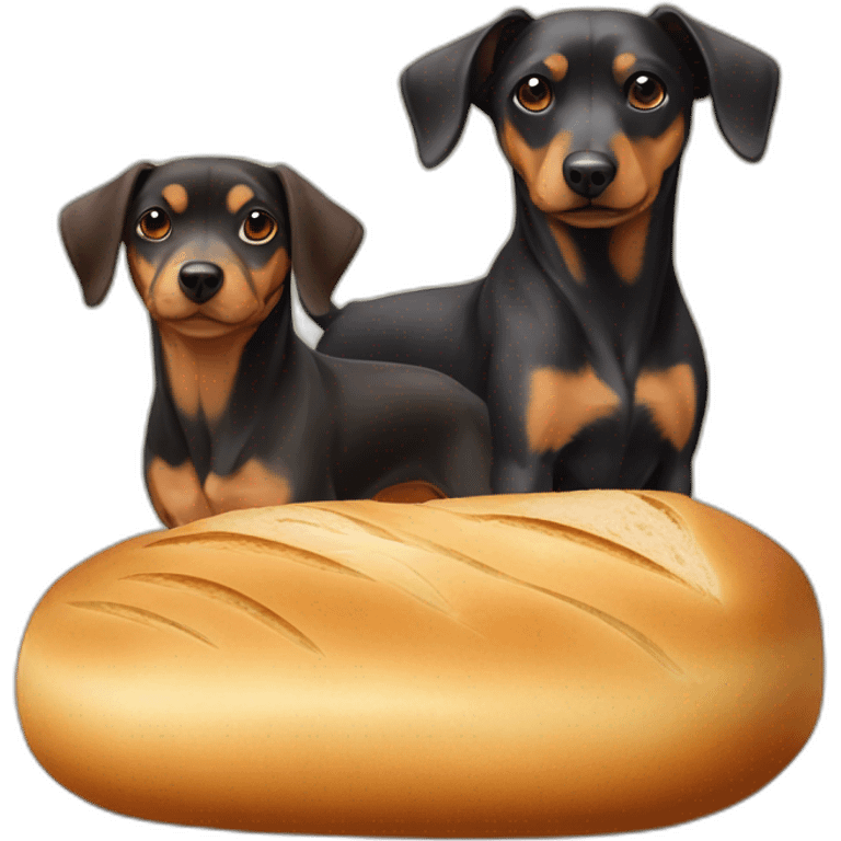 a dog of the zwergpinscher breed and a dog of the Maltese bread emoji