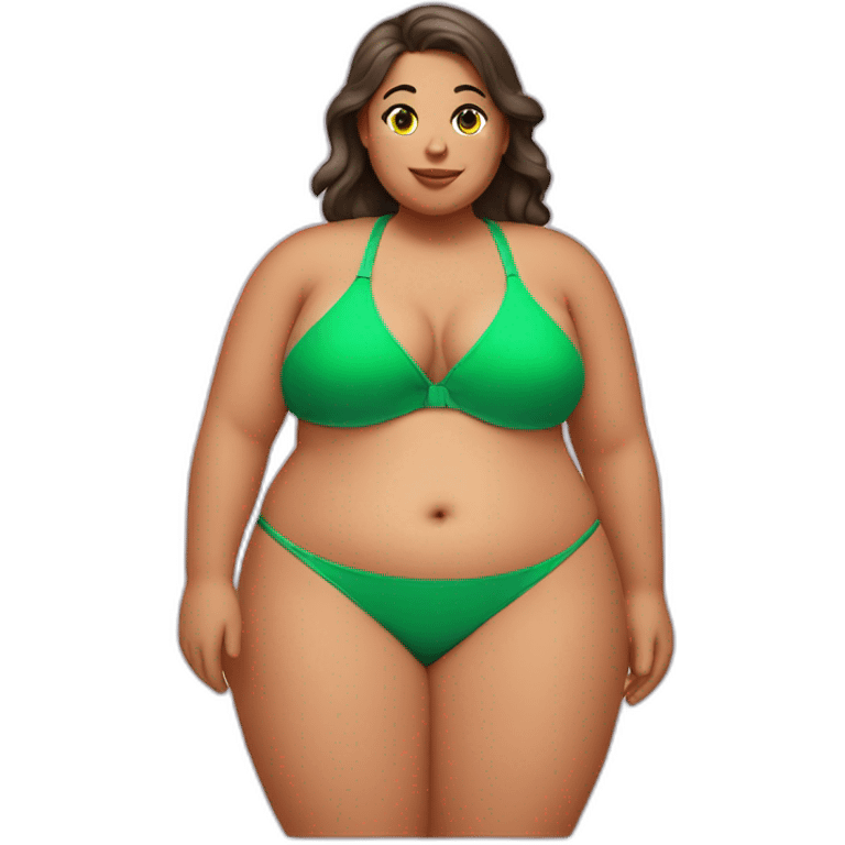 fat girl wearing bikini green emoji