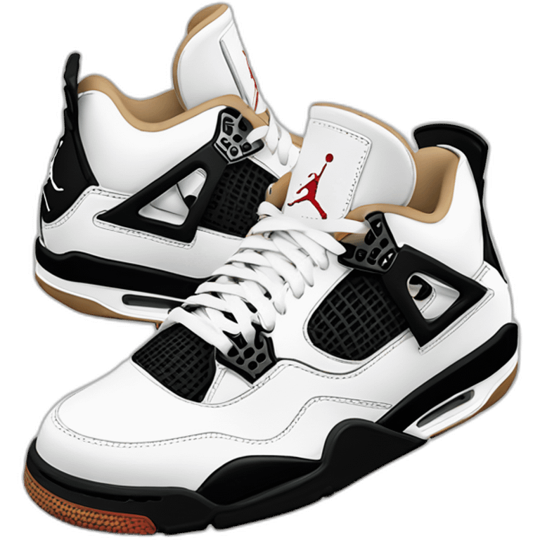 airjordan4 white semelle noire emoji