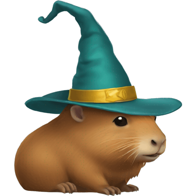 Capybara in a wizard's hat emoji