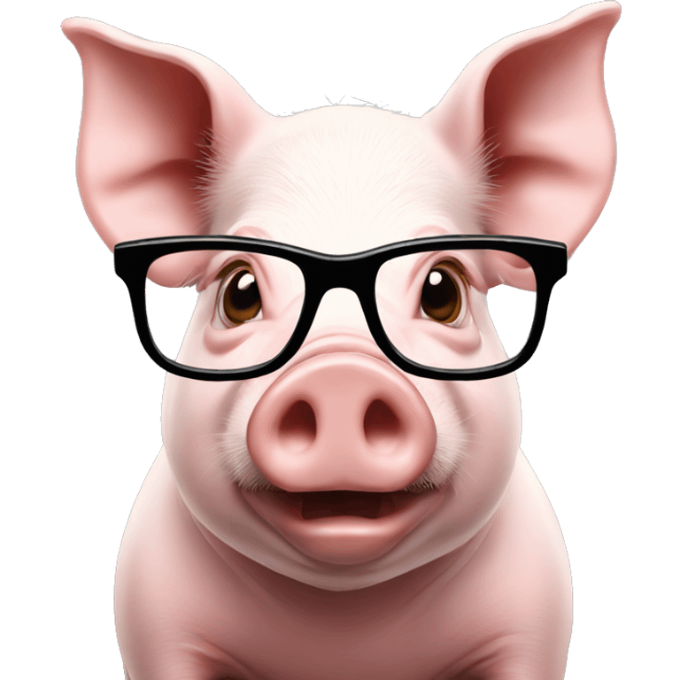 Pig in glasses emoji