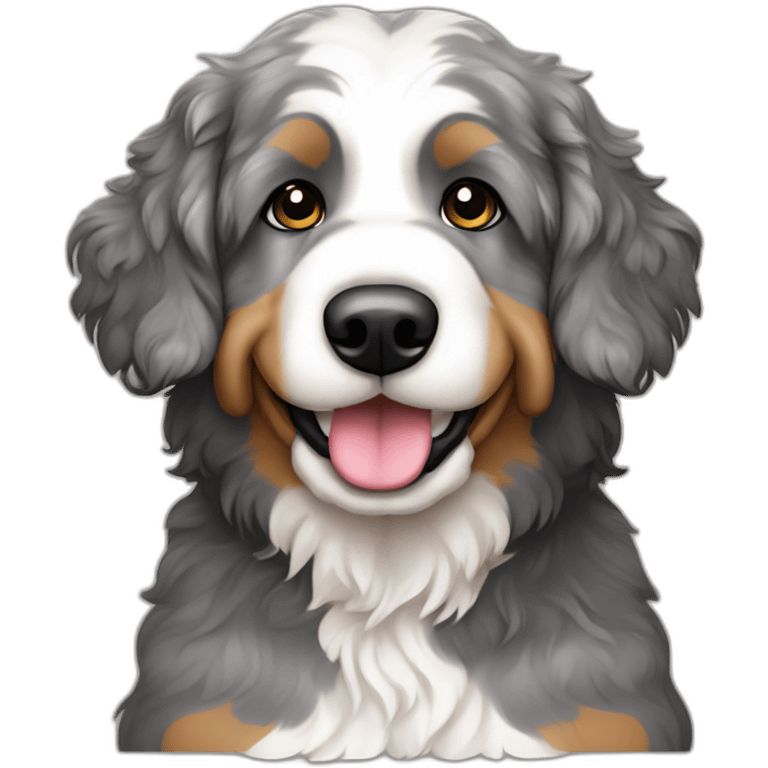 mini merle colored bernedoodle emoji