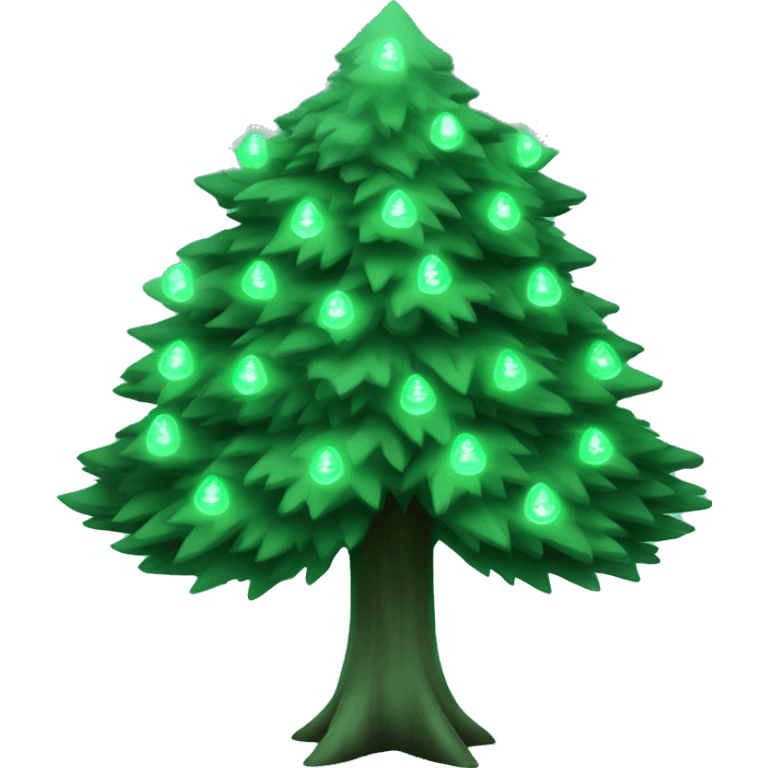 New year tree with cold green color lights on it beautiful emoji