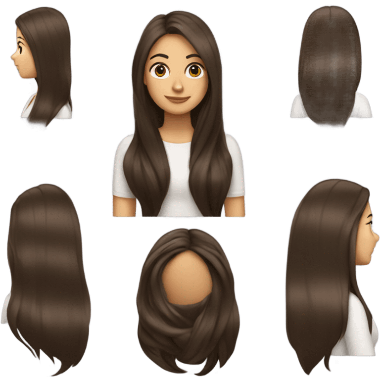 Brunette with extremely long hair emoji