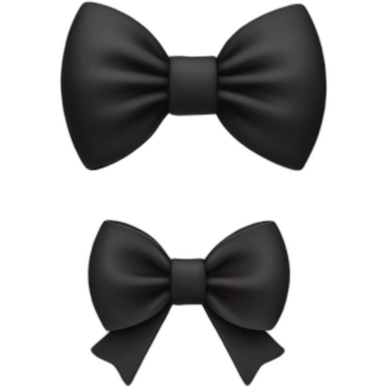 white and a black bow emoji