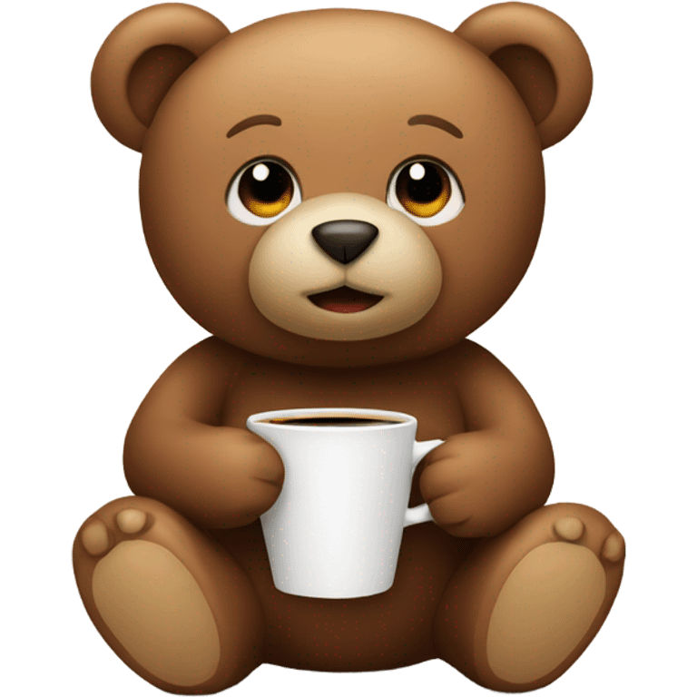 teddy bear with coffee emoji