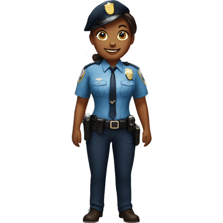 A police woman, brown skin, happy emoji