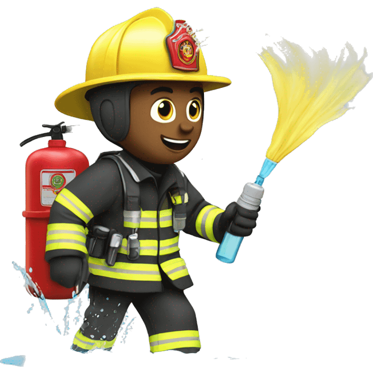 Firefighter spraying water emoji